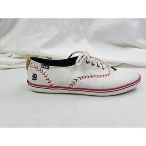 Keds Size 8.5 Womens Detroit Tigers Low Lace Baseball Stitch Fashion Sneakers